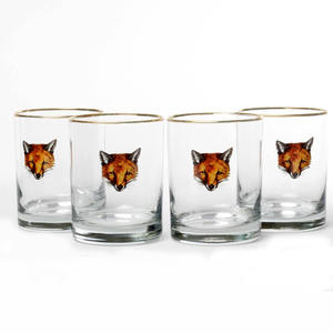 Ensemble de verres à whisky à bord doré « Mr. Fox » pour <span class=keywords><strong>gentleman</strong></span>, style old fashioned, très vendu - Product Image 1