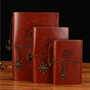 Оптовая продажа, ретро-блокнот с пиратским кораблем, Кожаная Обложка, бумажный блокнот, журнал с компасом, блокнот, кожаный журнал на заказ - Product Image 4