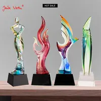 Desain Kreatif Pate De Verre Piala Kristal, Perayaan Ulang Tahun Karyawan Luar Biasa, Empat Warna Piala Kristal Kustom
