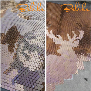 Hình lục giác kim loại gốm khảm gạch 3D tường bức tranh tường sàn gỗ hươu & hoa giọng sang trọng trang trí nội thất với thiết kế lộng lẫy - Product Image 3