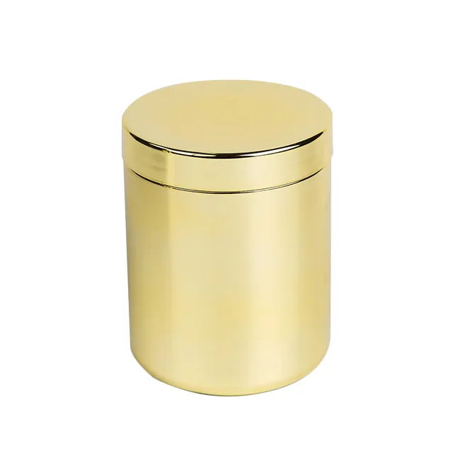 अच्छी सेवा सोने खाद्य ग्रेड मानक की खुराक कंटेनर 8 Oz चांदी प्लास्टिक गोली जार क्रोम मट्ठा प्रोटीन बोतल