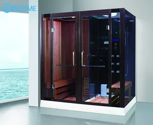 Sauna de combinación de madera maciza de lujo, sala de vapor para relajación, producto de lujo caliente - Product Image 1