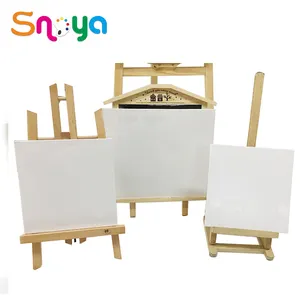 Support de table en bois pour peinture d'artiste, ensemble avec mini toile de bois