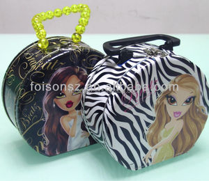 กระเป๋าถือดีบุกโลหะสำหรับเด็กผู้หญิงพร้อมกล่องเก็บของพิมพ์ลายโลโก้พร้อมที่จับ - Product Image 5