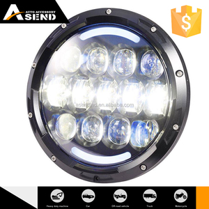 105 w 7 pulgadas LED Lámpara de Faro con Ojo Del Ángel de Halo Azul EMC Para Jeep 97-15 Wrangler JK TJ LJ - Product Image 1