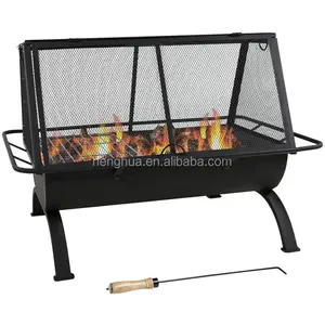 Wood Burning Grill Fire Pit Charcoal Fire Bowl With Cover