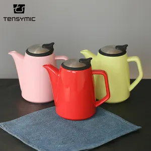 hot sale three colors 1000ml ceramic filter big cheap coffee teapot