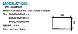 Puerta plegable de Esquina Mampara de Ducha Puerta del Baño de Vapor Cabina De Ducha de <span class=keywords><strong>Vidrio</strong></span> Templado Precio Tamaños (KT4201) - Product Image 2
