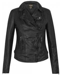 Elegante chaqueta de cuero de moda para mujer ropa informal de piel de cordero suave con estilo arrugado prendas de vestir exteriores de moda de punto acolchado para mujer - Product Image 1