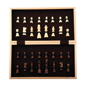 Set di Scacchi Educativo in Legno, Gioco <span class=keywords><strong>da</strong></span> <span class=keywords><strong>Tavolo</strong></span> Classico Pieghevole con Pezzi per Tornei di Scacchi Indoor - Product Image 1