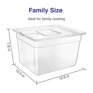 Contenedor de agua transparente para cocina sous vide, recipiente de alta calidad con tapa, 12L/24L