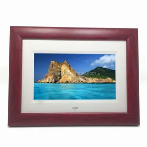 high resolution 1920*1080 HD 7 inch wooden digital photo frame with lcd video displayer loop