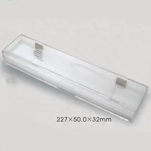 227*50*32mm longo quare vidro transparente cristal acrílico colar de jóias caixa de plástico atacado