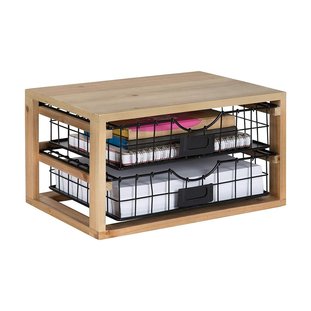 Деревенский деревянный металлический Настольный ящик-органайзер деревянный лоток с буквами Декор