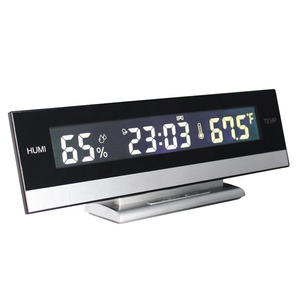 Mới lạ LED kỹ thuật số Đồng hồ báo thức cho trang trí nội thất văn phòng bảng nhiệt độ trong nhà độ ẩm hiển thị điện tử Đồng hồ bàn lịch - Product Image 1