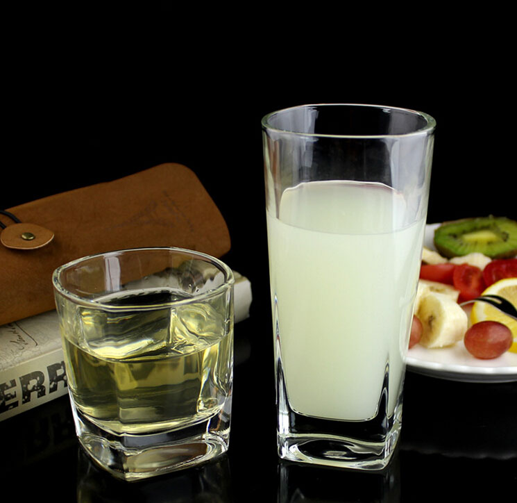 Square Bottom Whisky Glass Manufacture Clear Drinking Glass