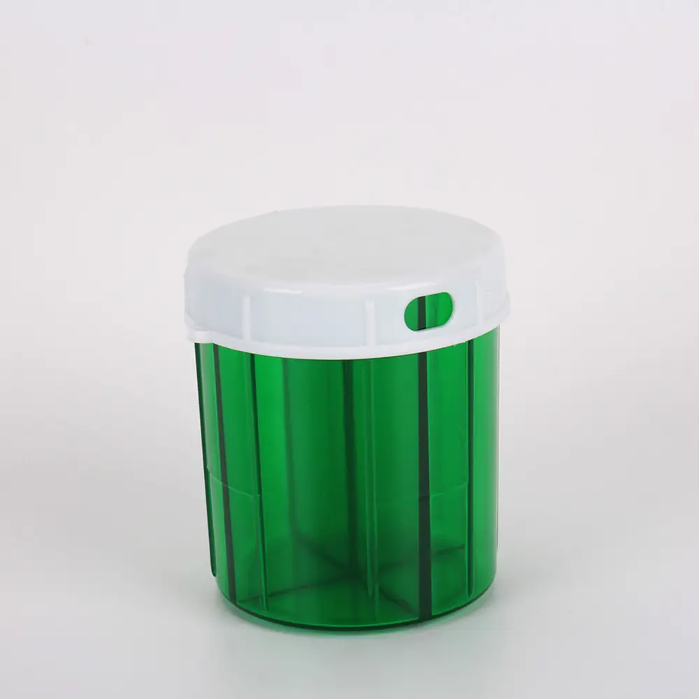 2022 Plastic Medication Travel Smart Automatic 7 Day Round Pill Dispenser Organiser Box With 4 Compartments