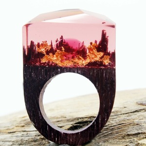 Bijoux fantaisie, bagues uniques en résine et bois, film Lotr, films, bague de l'arbre de Fangorn - Product Image 6