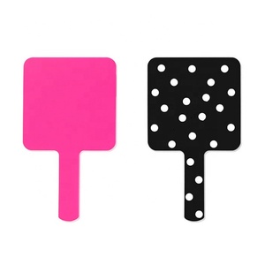 High Quality Square Shape and Blank Type Luxury Promotion Gift Custom Logo Cosmetic Plastic Hand Mirror