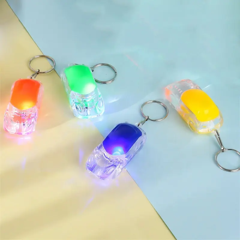 Car Shaped Keychain Flash Light Led Toy Car Uv Light Electronic Key Chain