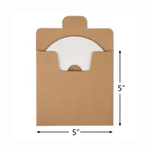 High Quality 5 X 5 Kraft Paper CD DVD Sleeves Envelopes Brown CD Paper Cardboard Kraft Paper Sleeves