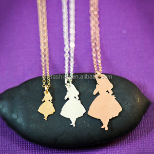 Plata/Oro/Oro Rosa/Colgante Alice in Wonderland Pequeña Niña Joyería Collar Colgante de la Muñeca para Las Niñas - Product Image 1