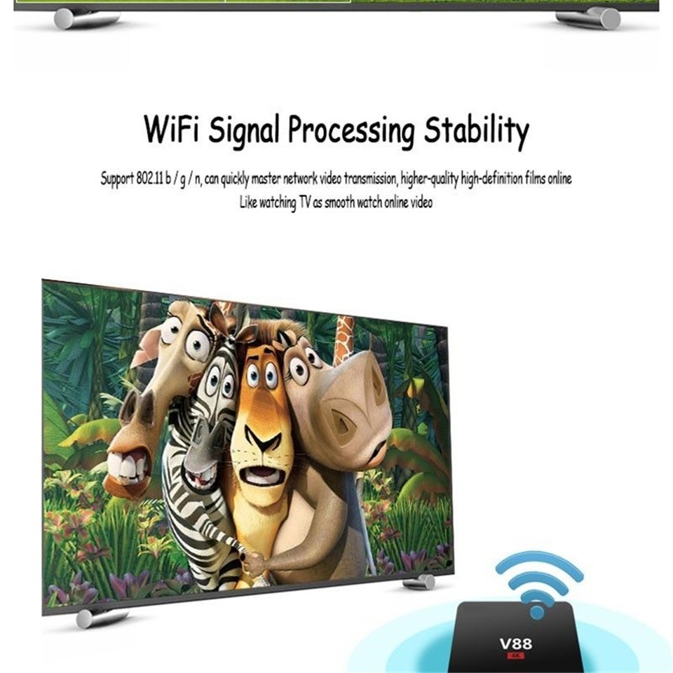 2017 moins cher V88 4 K Android 5.1 Smart TV Box Rockchip RK3229 1G/8G WiFi Plein Chargé Kodi 16.1