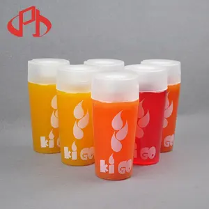 Chai Nước Trái Cây Bằng Nhựa Có Thể Phân Hủy Sinh Học 350Ml Chai Nước Uống Bằng Nhựa PET Với Dây Thừng Cốc Quà Tặng