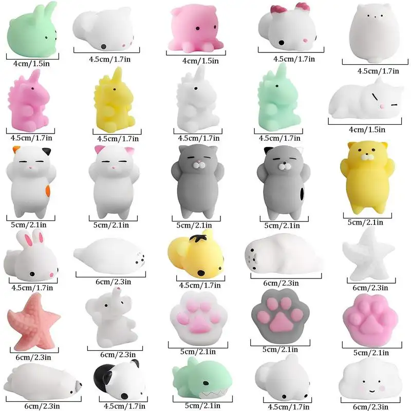 Amazon new produce best selling Mochi Squishy mini kids toys 20 Pcs Kawaii TPR Squishies Animals Stress Toys squishy gifts