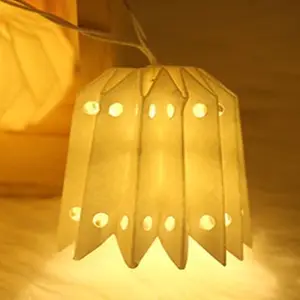 Kertas Buatan Tangan Labu Lampu 10 LED Origami Kertas Lentera String Lampu untuk Natal Pencahayaan