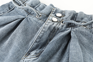 Pantaloncini <span class=keywords><strong>Mini</strong></span> Denim a vita alta per uomo e donna estate Streetwear con coulisse stile Casual dai fornitori della Cina - Product Image 4