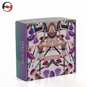 カスタム絶妙なデザイングラデーションカラーペイントパウダーメイクアップブラシセット女の子女性化粧品ギフトメーラーボックス包装