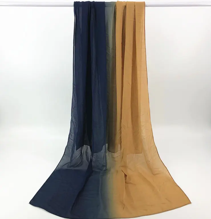Beliebte neue Schal Schal Mode Frauen Chiffon Farbverlauf Schal Hijab Muslim Komfort Schal Hijab kann angepasst werden