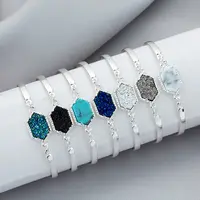 Stok yeni tasarım moda elmas kristal glitter Bilezik çok renkli aşk takı Noel doğal taş aksesuarları