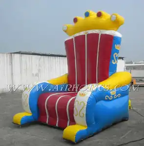 Beautiful inflatable king /queen throne chair stand balloon for Children Party games with high quality H3064