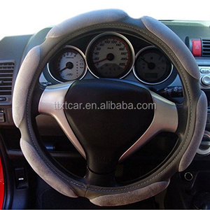من جلد الغزال لينة رغوة الذاكرة + الجلود السيارات عجلة توجيه سيارة غطاء - Product Image 3