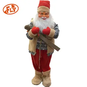 2022 babbo natale giocattoli Fuye marca 90cm in movimento e canto babbo natale con skateboard e sacchetto regalo