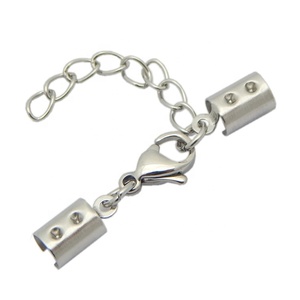 Gros BRICOLAGE tube de raccordement pour chaîne En Cuir En Acier Inoxydable Fermoirs bijoux Résultats 2.5mm/3.5mm/4.5mm/6mm - Product Image 2