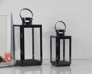 Home Decorative Metal <strong>Black</strong> Vintage Square Stainless Steel <strong>Lantern</strong> - Product Image 6