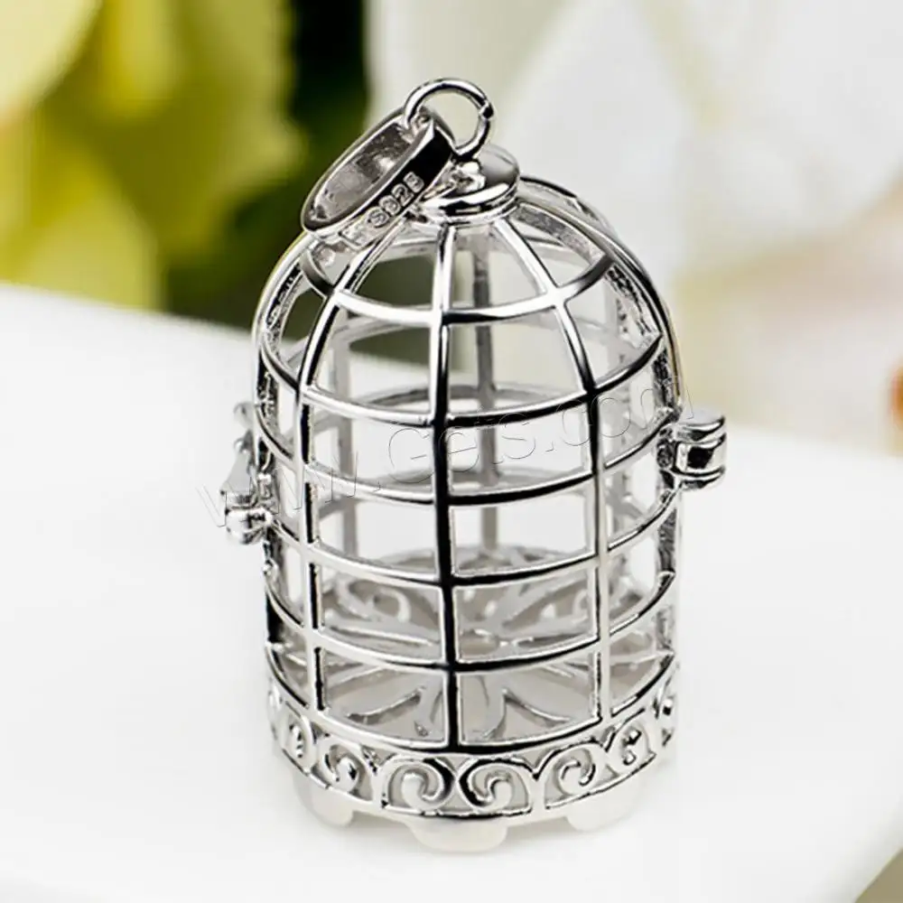 Mặt Dây Chuyền Bạc Sterling 925 LỒNG CHIM Lồng Chim Cổ Bạc Mặt Dây Chuyền Chữ Thập 1297622