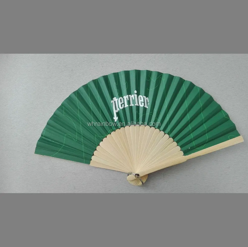 custom design bamboo folding fan with natural color bamboo