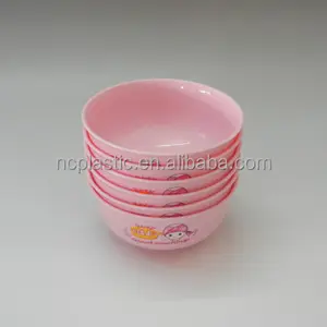 Set Lot Van 6 Heldere Gekleurde Diepe Plastic Salade Cereal Bowls