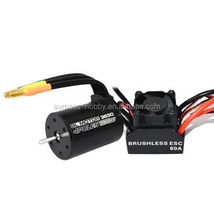 1/10ขนาด3650 2.5T 5900kv มอเตอร์ DC แบบไม่มีแปรง + 60A ESC กันน้ำ RC รถ Combo