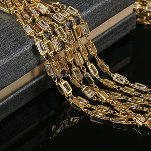 Catene a <span class=keywords><strong>Rosario</strong></span> BC1165 con Zirconi Cubici Ovali, Triangolari, Rotondi e Rettangolari per Collane Choker - Product Image 3