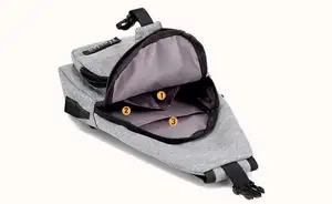 Woqi กระเป๋าสะพายไหล่กันน้ำได้สำหรับทุกเพศ,กระเป๋าเป้สำหรับเดินทางกระเป๋าเป้คาดอกพร้อม USB