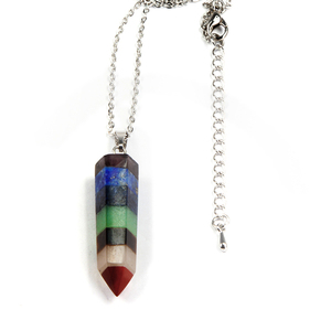 7 차크라 보석 펜던트 목걸이 Reiki 에너지 치유 크리스탈 지적 Dowsing 점 진자 - Product Image 4