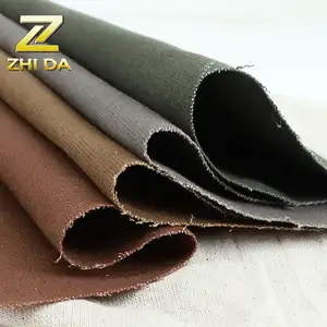 Hot sale waxed canvas by the yard plain waterproof fabric stock lot for canvas backpack