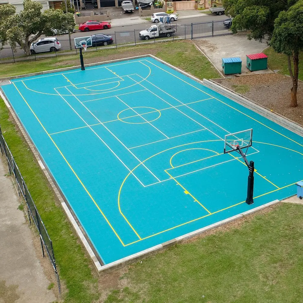 Synthetic basketball court tiles sports flooring tennis court with lines