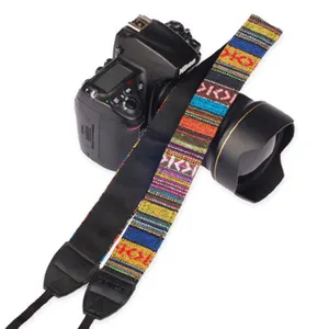 مخصص شعار ريترو البوهيمي خمر القطن كاميرا أشرطة أكتاف وعنق ل DSLR كانون نيكون كاميرا رقمية