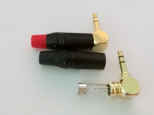 Prise audio stéréo <span class=keywords><strong>mini</strong></span> 3,5 mm à angle droit 1/8 pouce 3 pôles <span class=keywords><strong>Jack</strong></span> téléphonique plaqué or - Product Image 3